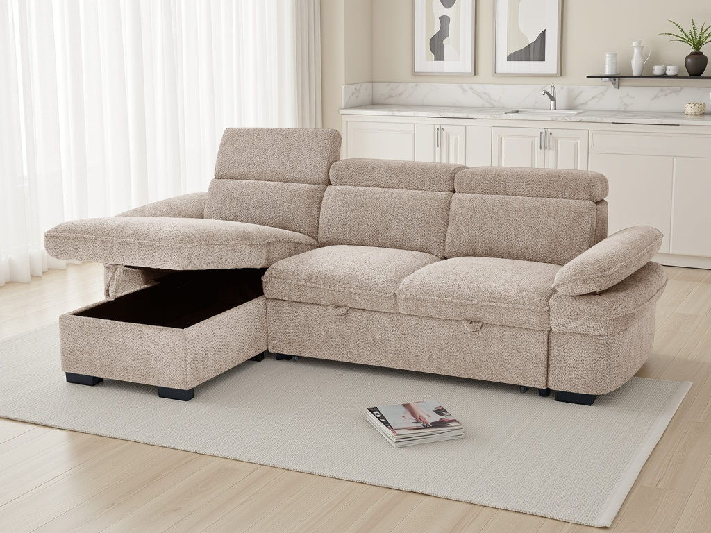 Hudson Sofabed Universal Corner Beige