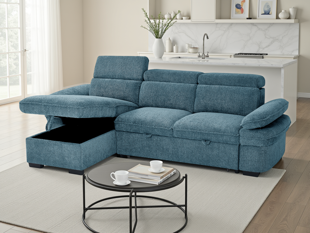 Hudson Sofabed Universal Corner Blue