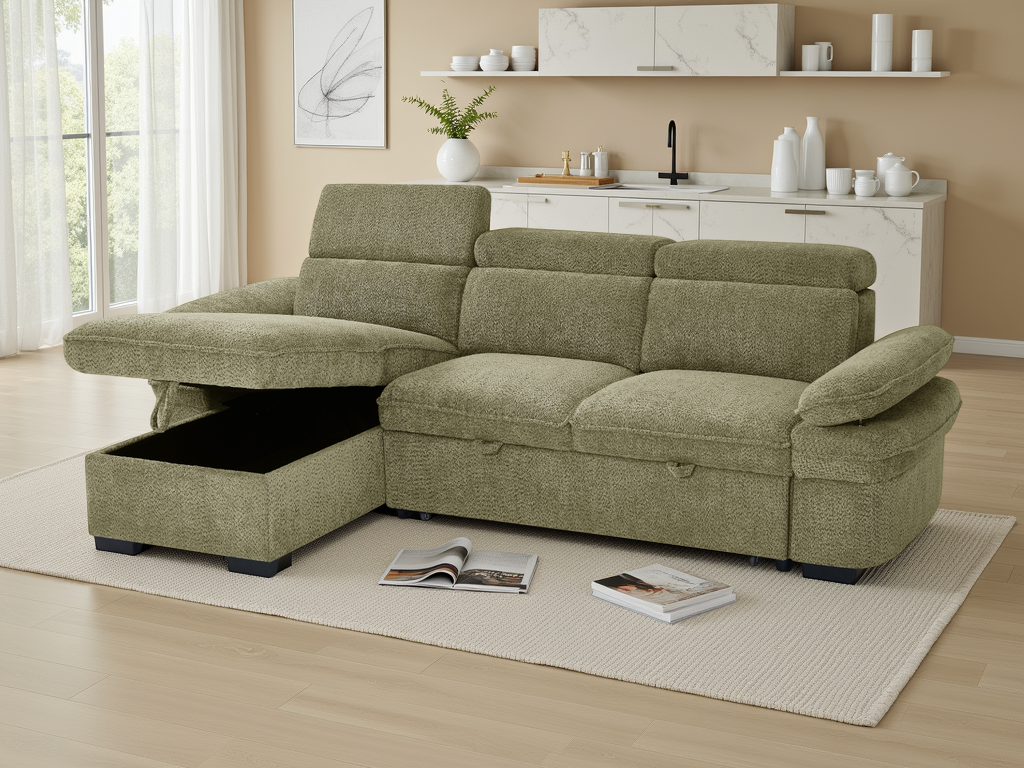Hudson Sofabed Universal Corner Green