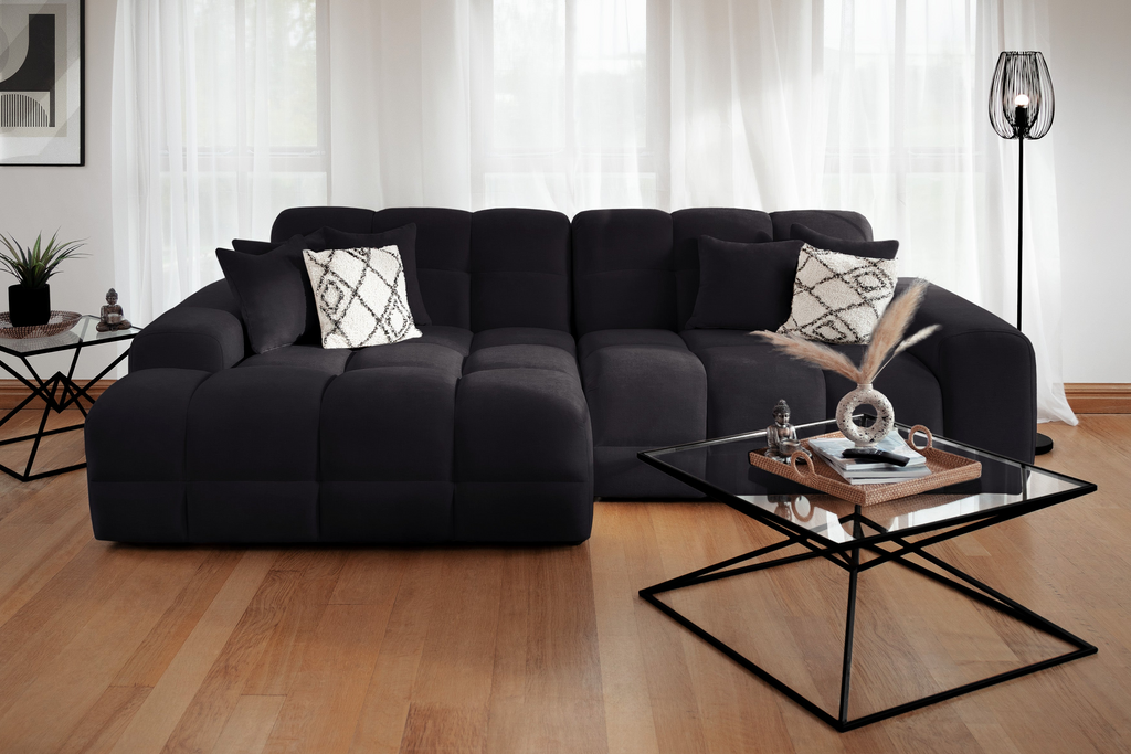 Jacob Sofa Left Hand Facing Corner Black