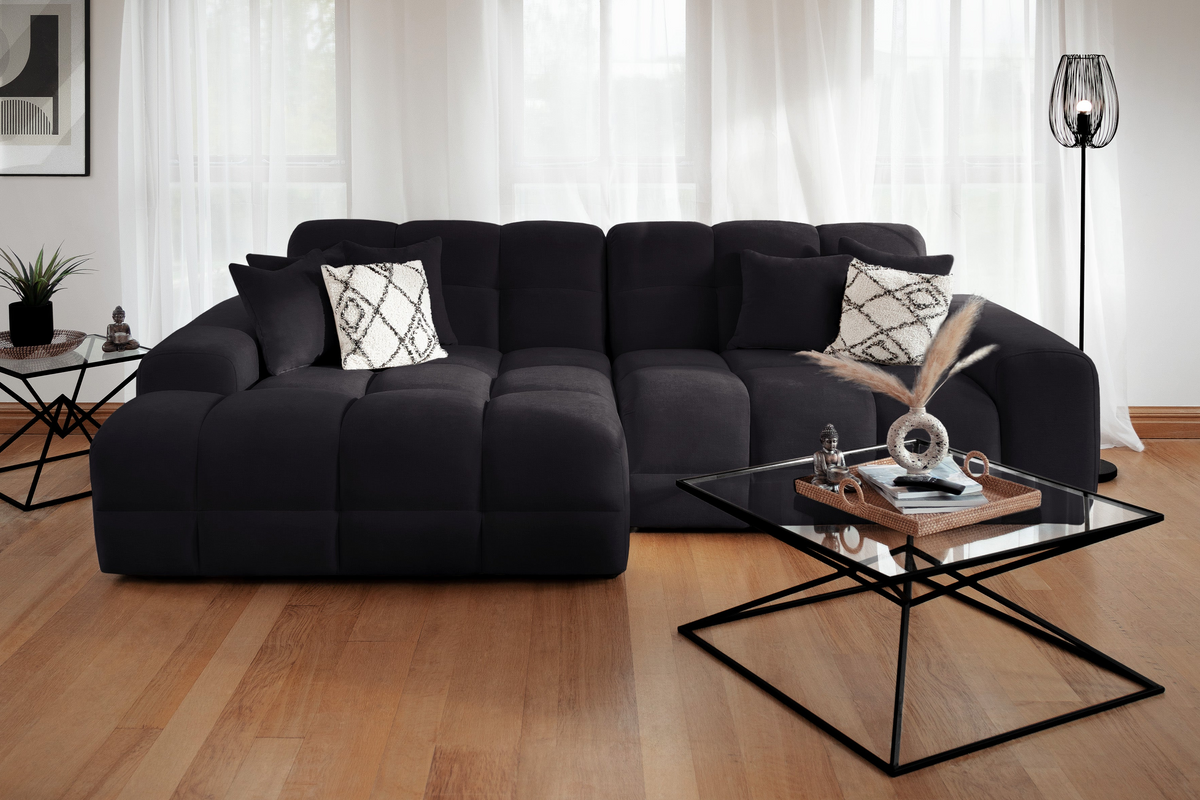 Jacob Sofa Left Hand Facing Corner Black