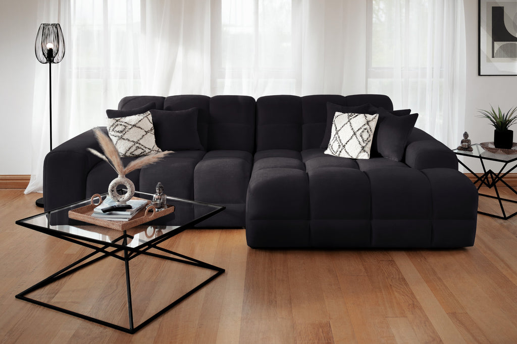 Jacob Sofa Right Hand Facing Corner Black