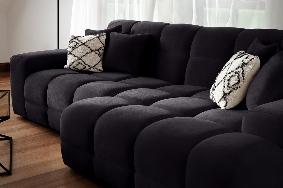 Jacob Sofa Right Hand Facing Corner Black