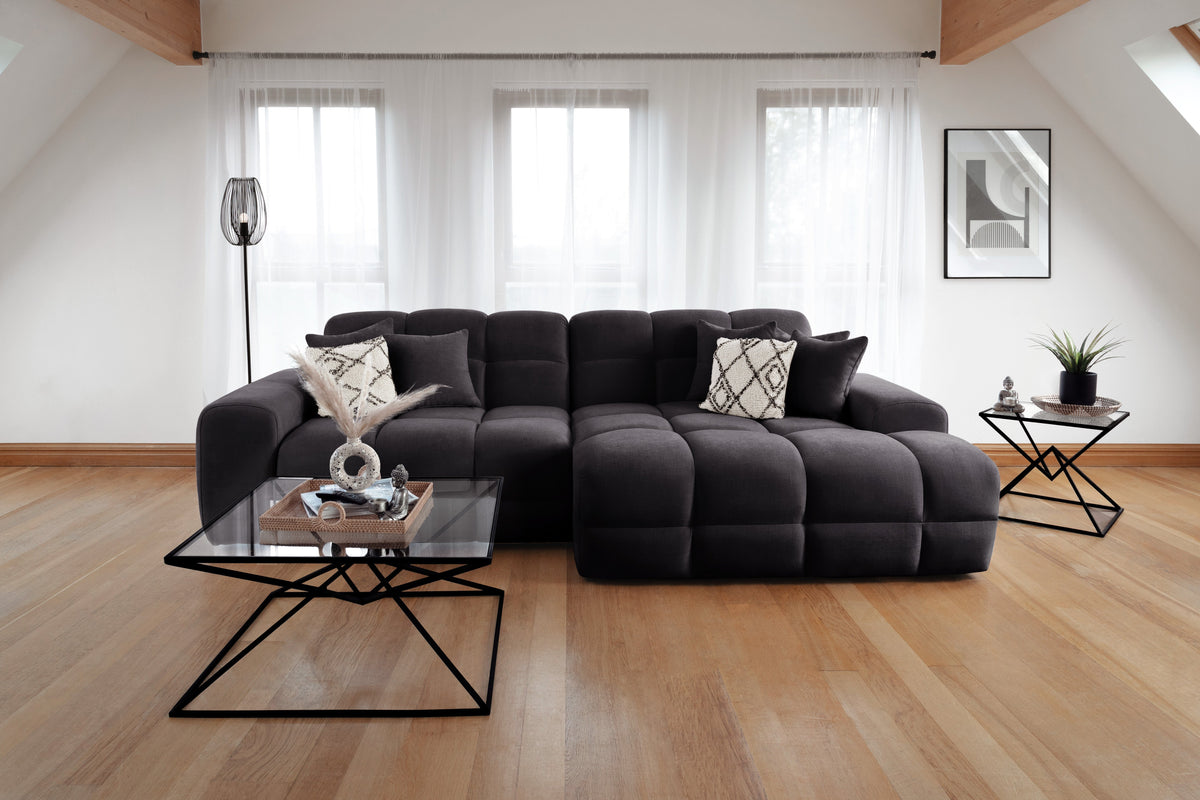 Jacob Sofa Right Hand Facing Corner Black