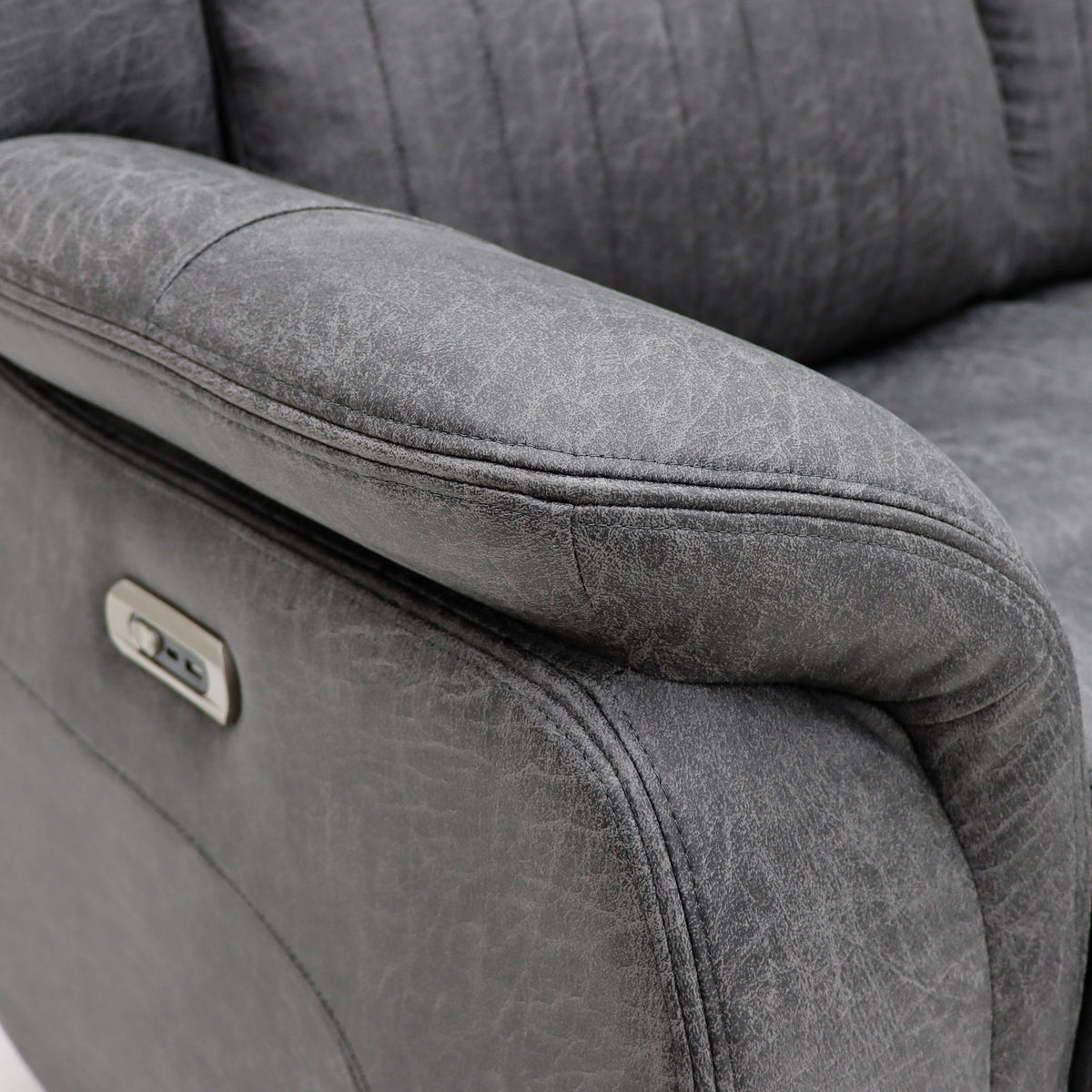 Leon Electric Recliner Sofa Grey 3 Seater
