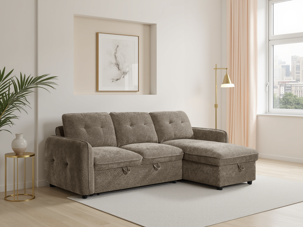 Moscow Sofabed Universal Corner Brown