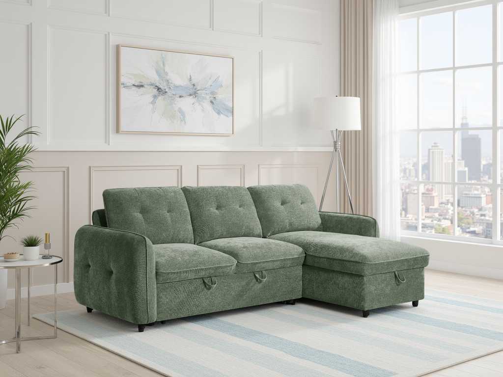 Moscow Sofabed Universal Corner Green