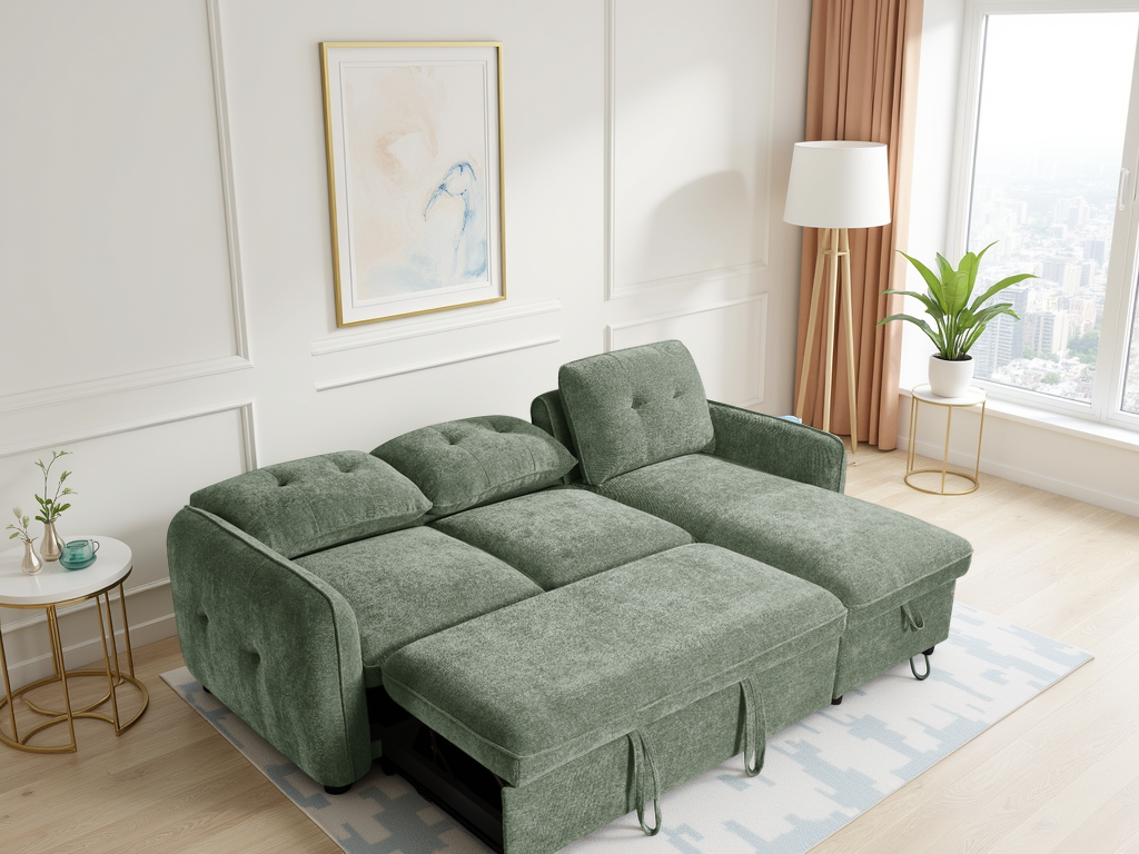 Moscow Sofabed Universal Corner Green