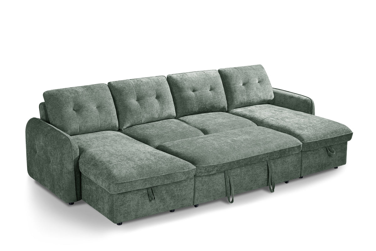 Moscow Sofabed U Shape Corner Green