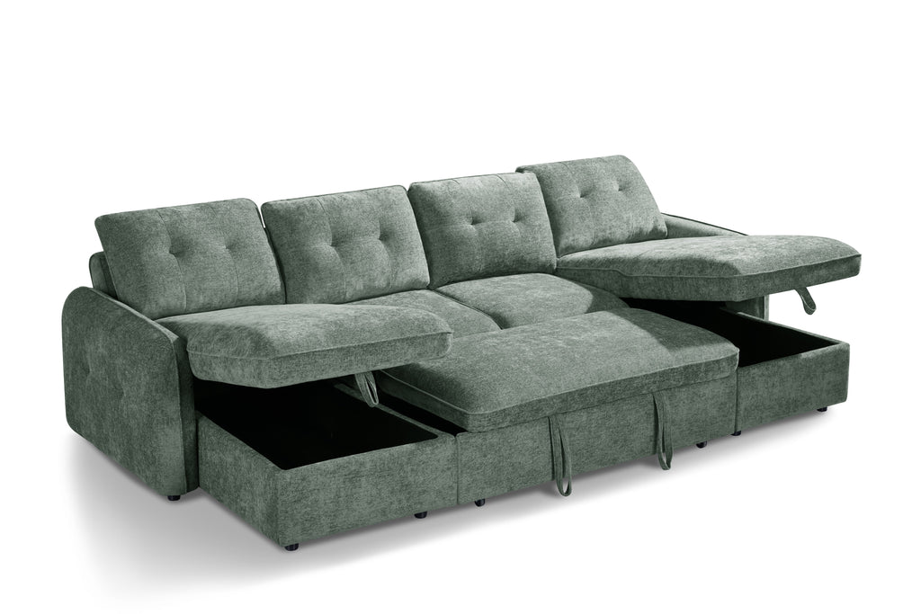 Moscow Sofabed U Shape Corner Green