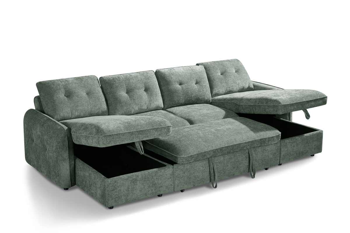 Moscow Sofabed U Shape Corner Green