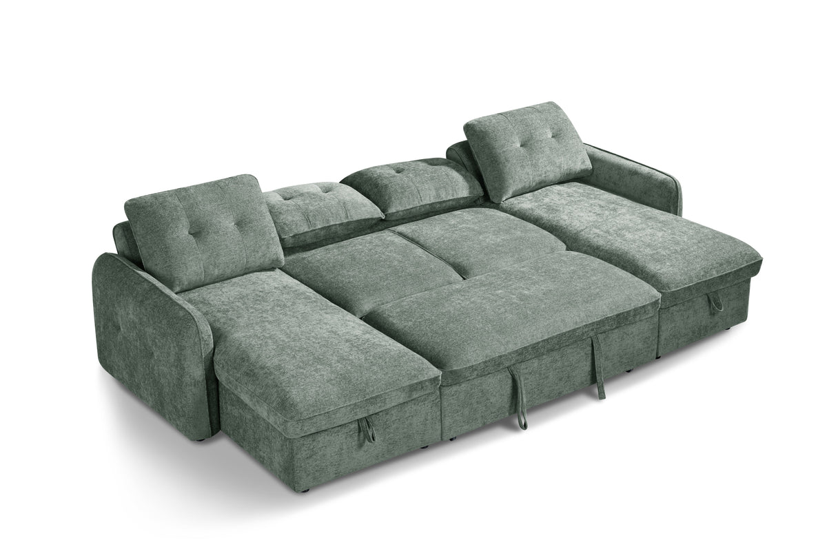 Moscow Sofabed U Shape Corner Green