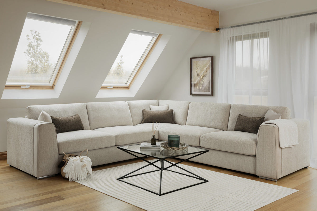 Naples Sofa Large Corner Beige