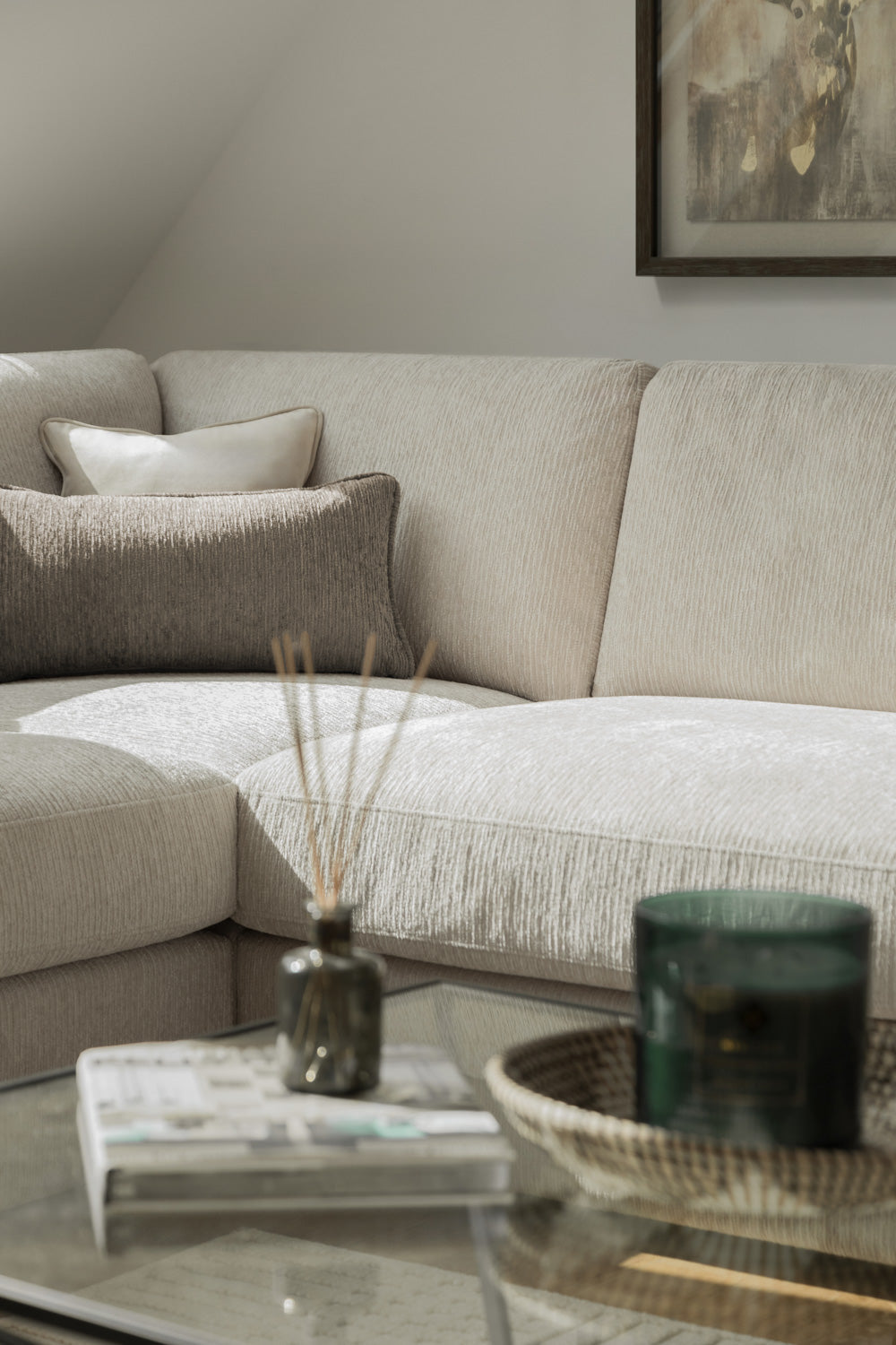 Naples Sofa Large Corner Beige