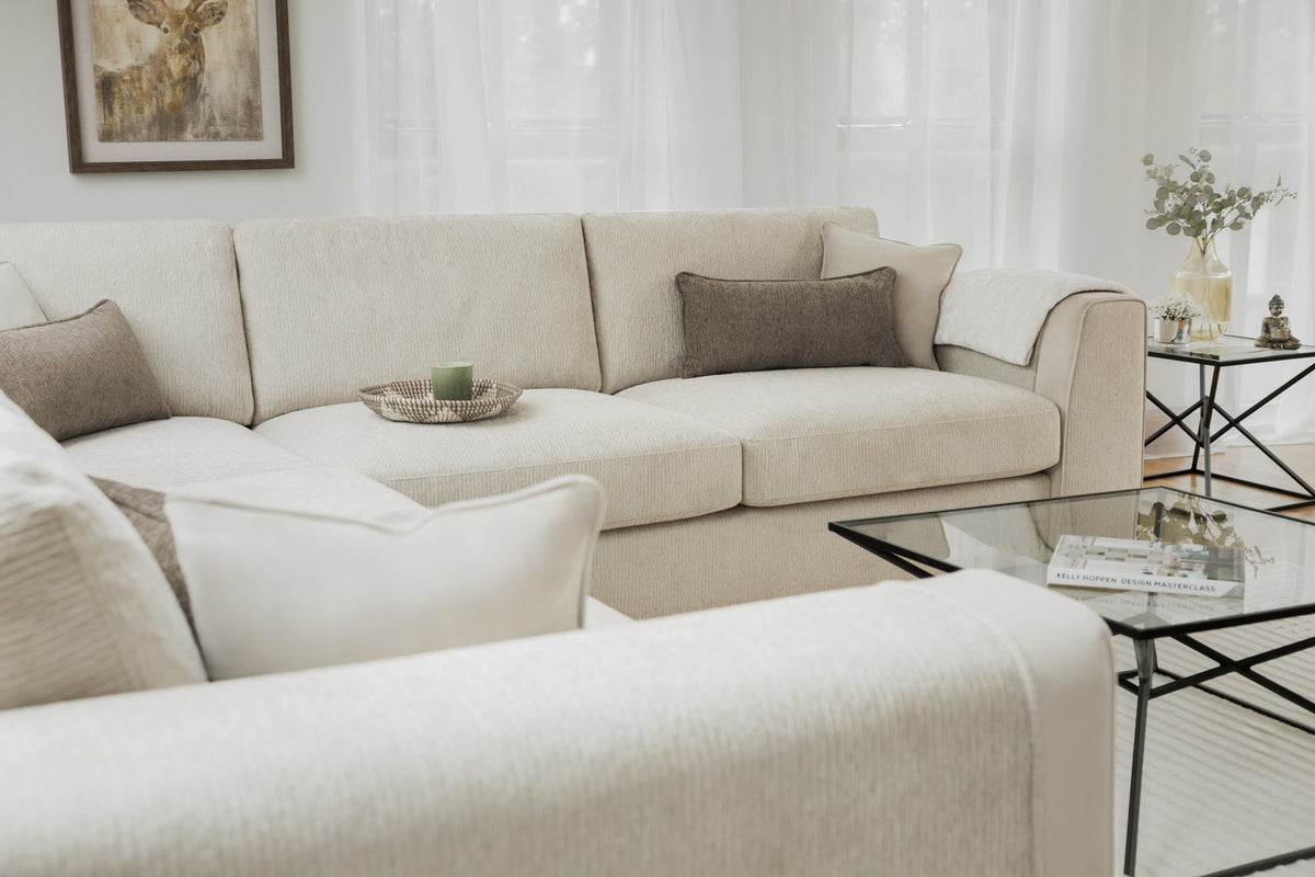 Naples Sofa Large Corner Beige