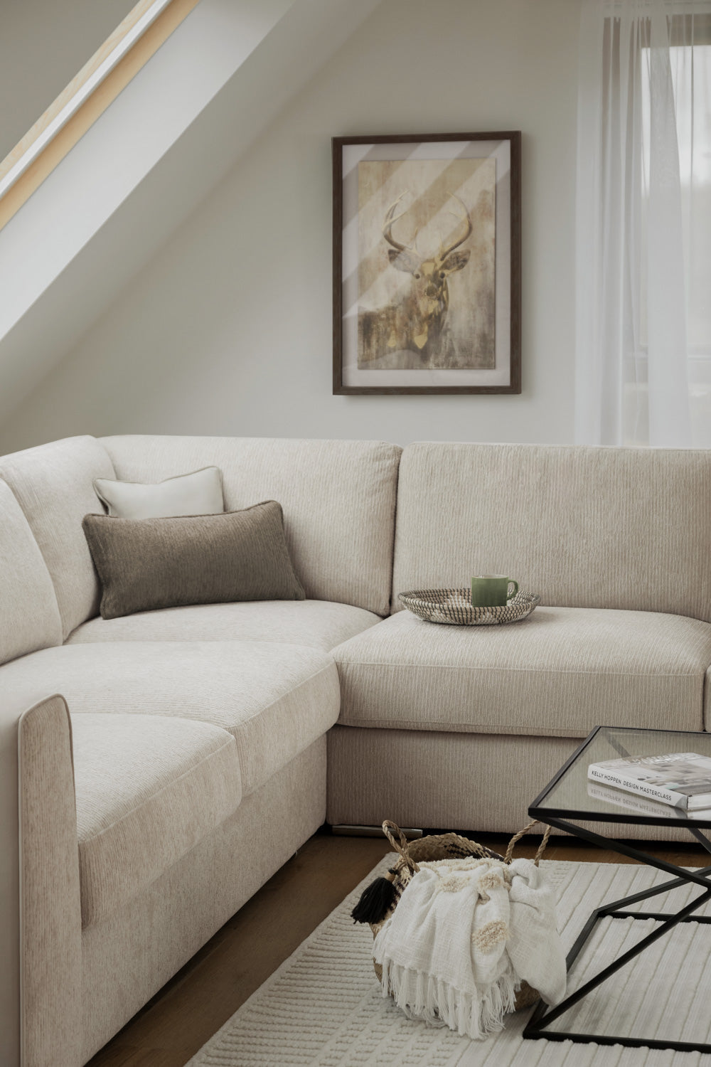 Naples Sofa Large Corner Beige