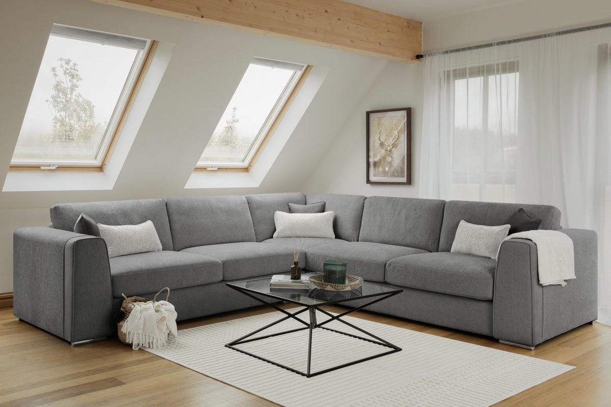 Naples Sofa Large Corner Grey