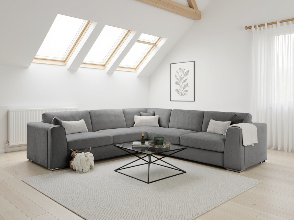 Naples Sofa Large Corner Grey