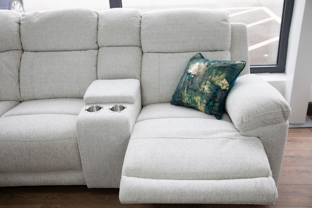 Owen Electric Recliner Sofa Large Corner Beige