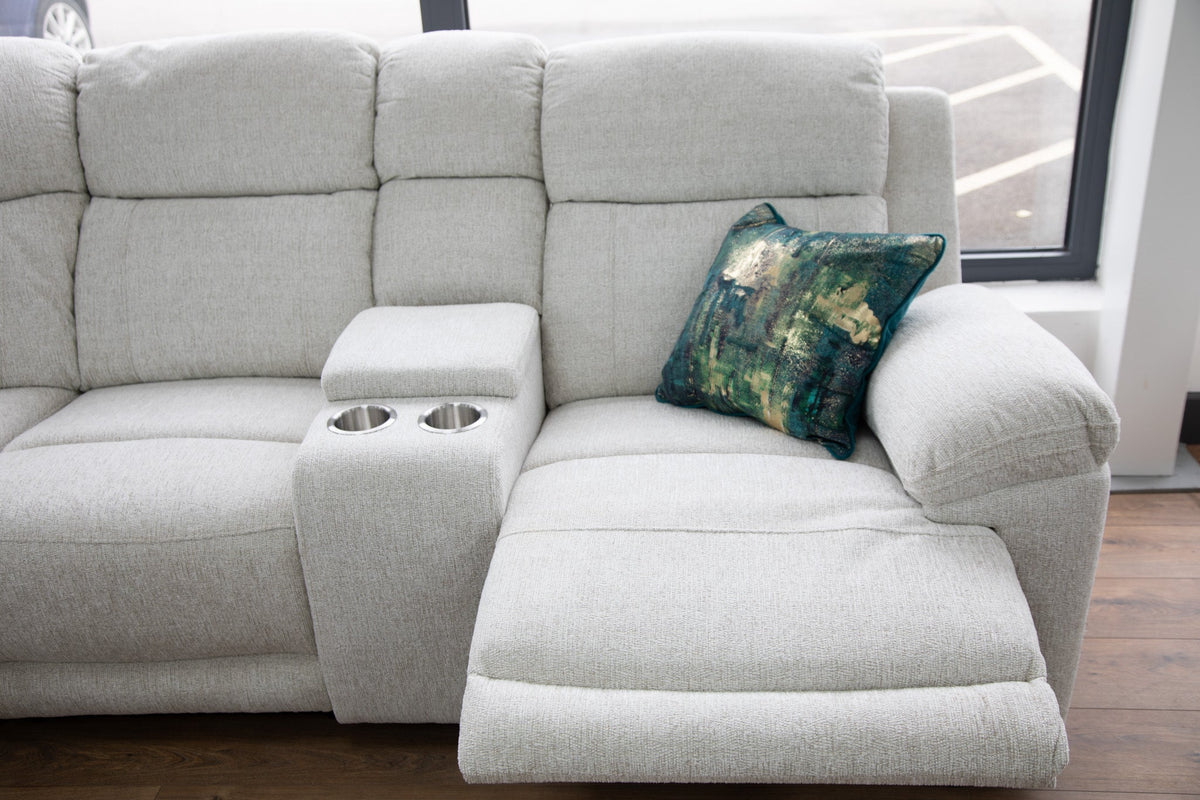 Owen Electric Recliner Sofa Large Corner Beige