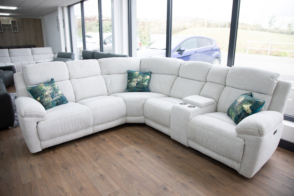 Owen Electric Recliner Sofa Large Corner Beige