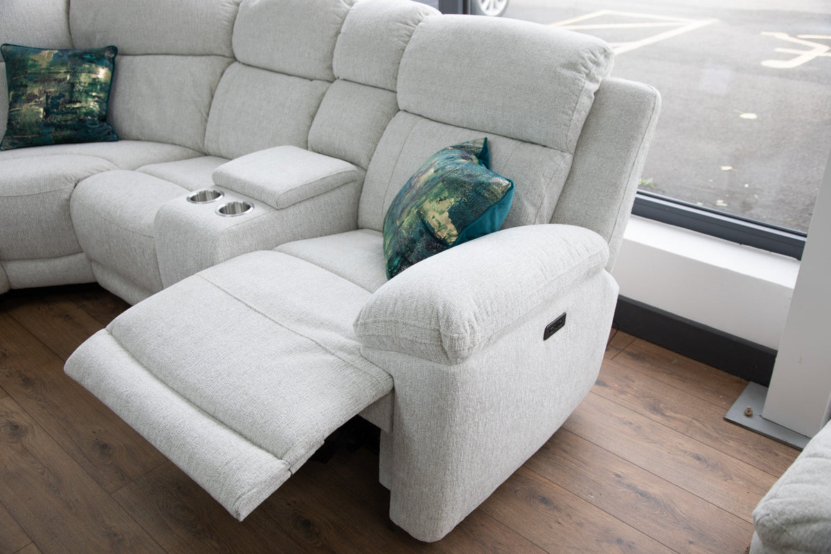 Owen Electric Recliner Sofa Large Corner Beige