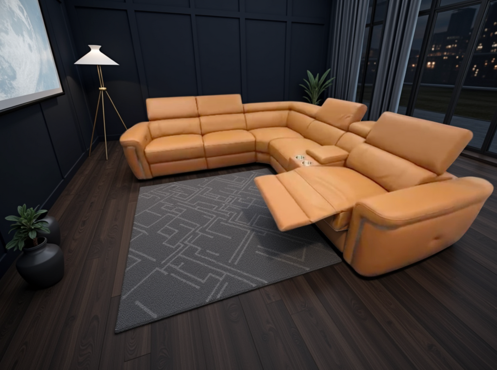 Somerville Electric Recliner Sofa Large Corner Tan