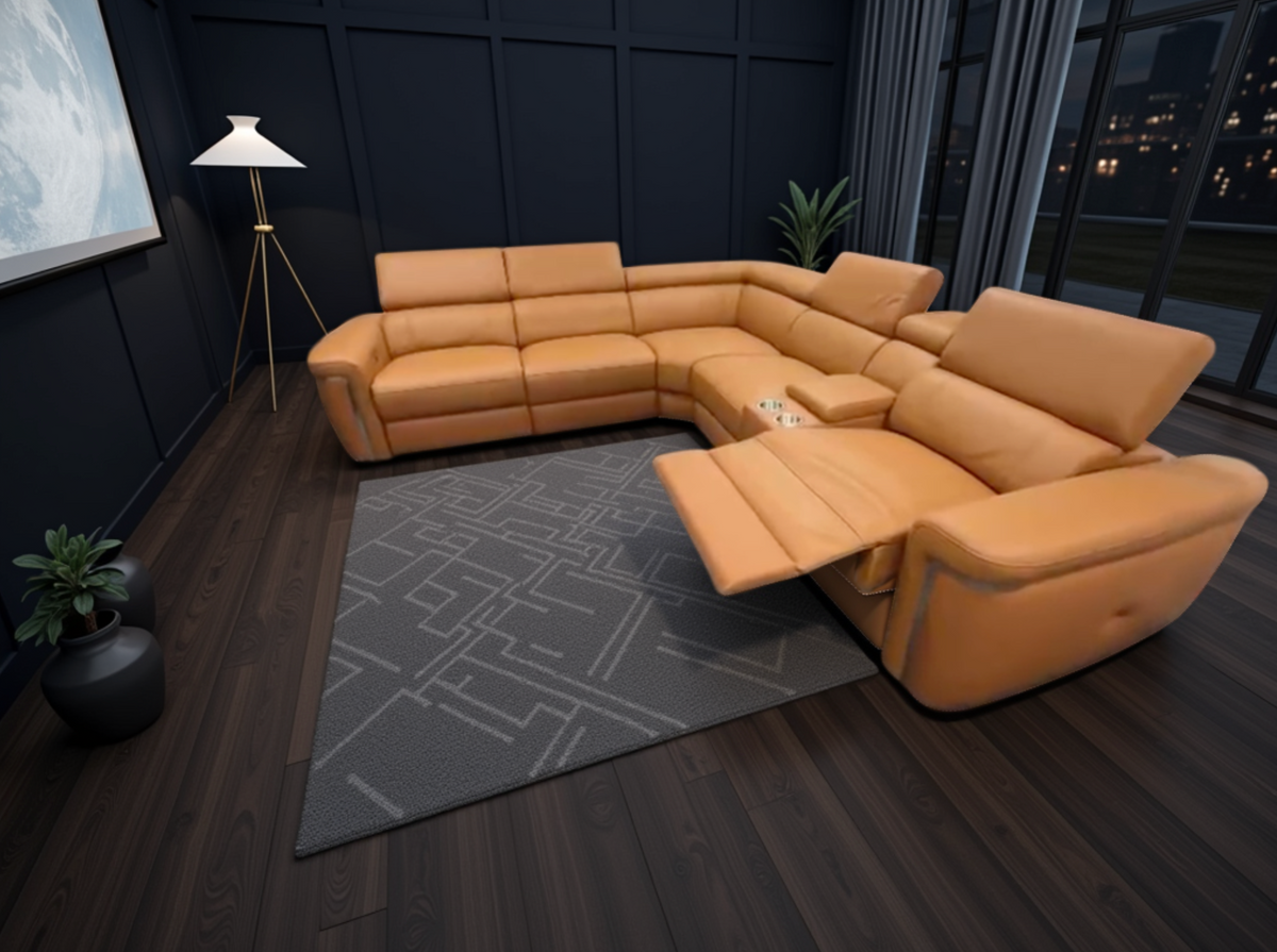 Somerville Electric Recliner Sofa Large Corner Tan