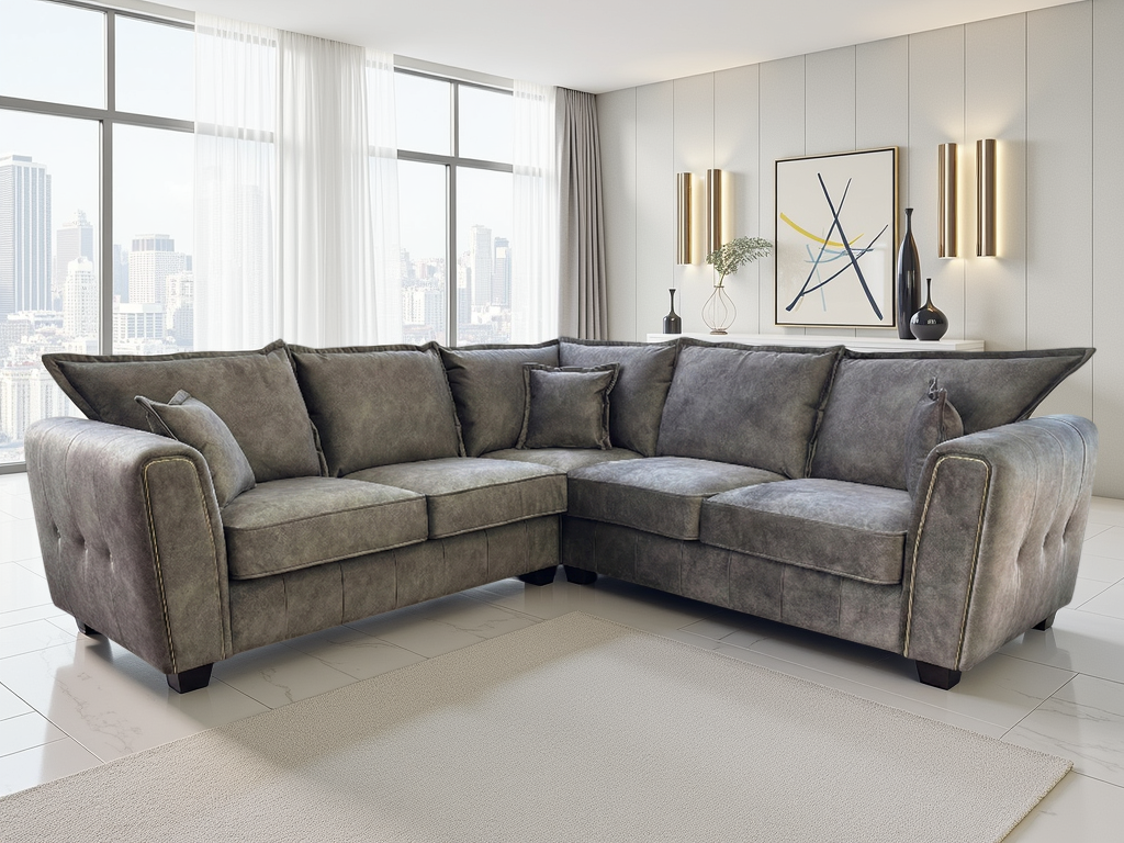Serena Sofa Large Corner Brown