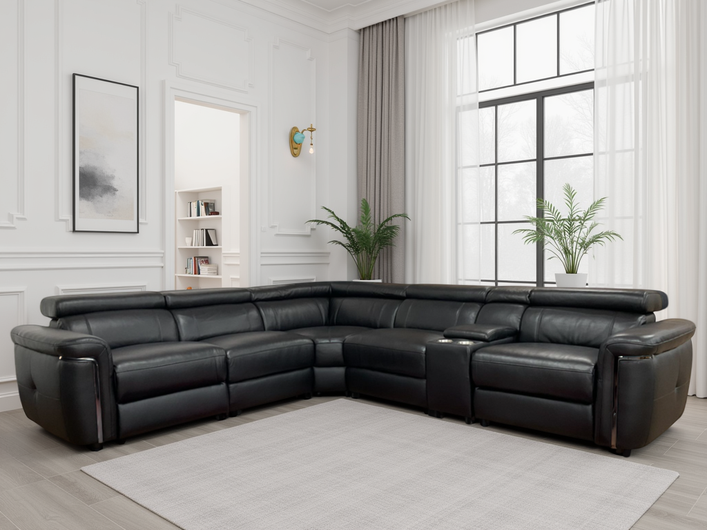 Somerville Electric Recliner Sofa Large Corner Black