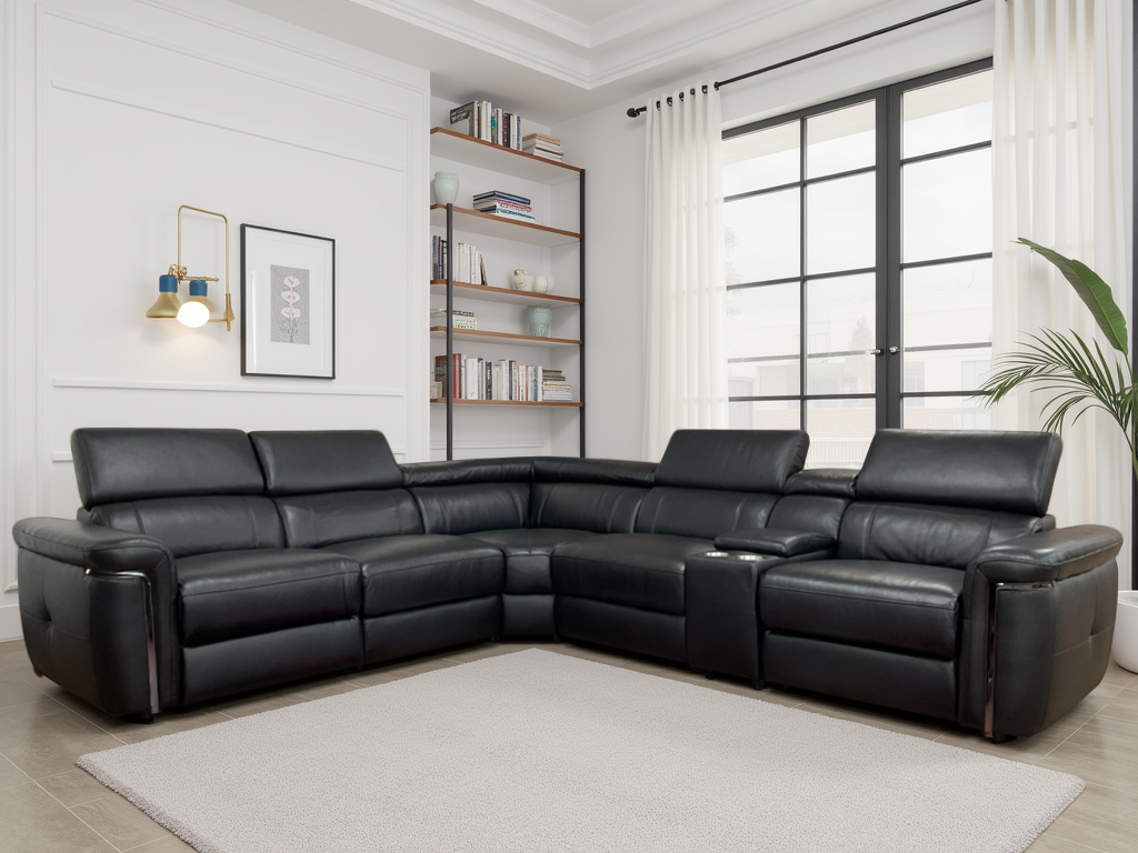 Somerville Electric Recliner Sofa Large Corner Black