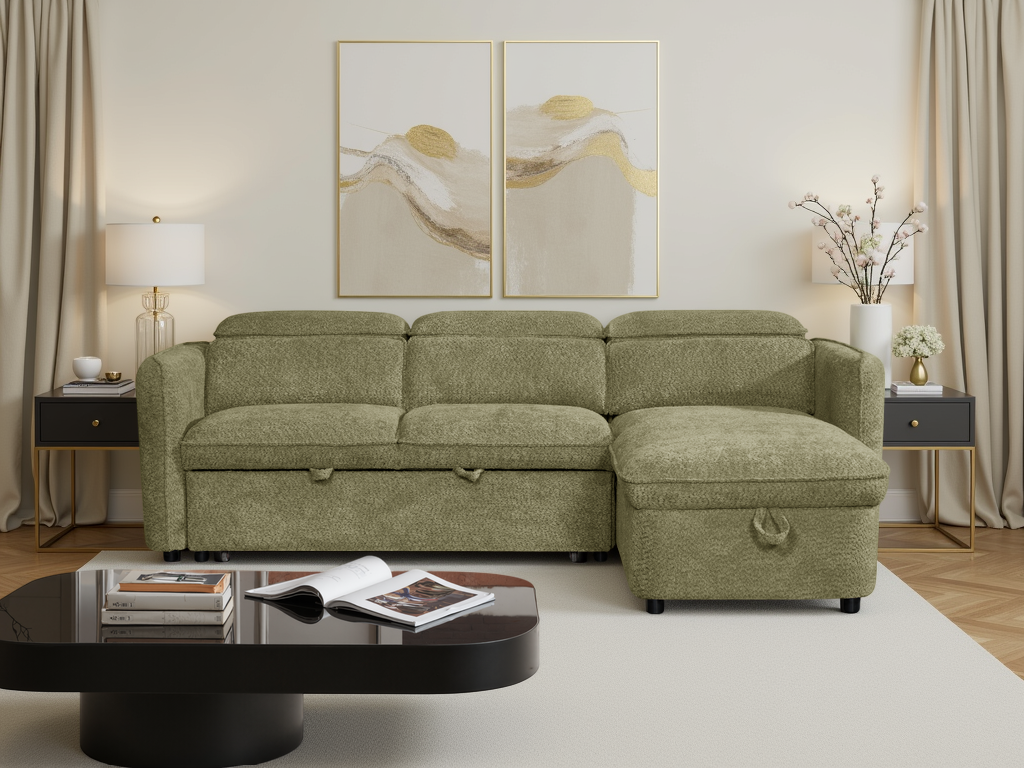 Capri Sofabed Universal Corner Green