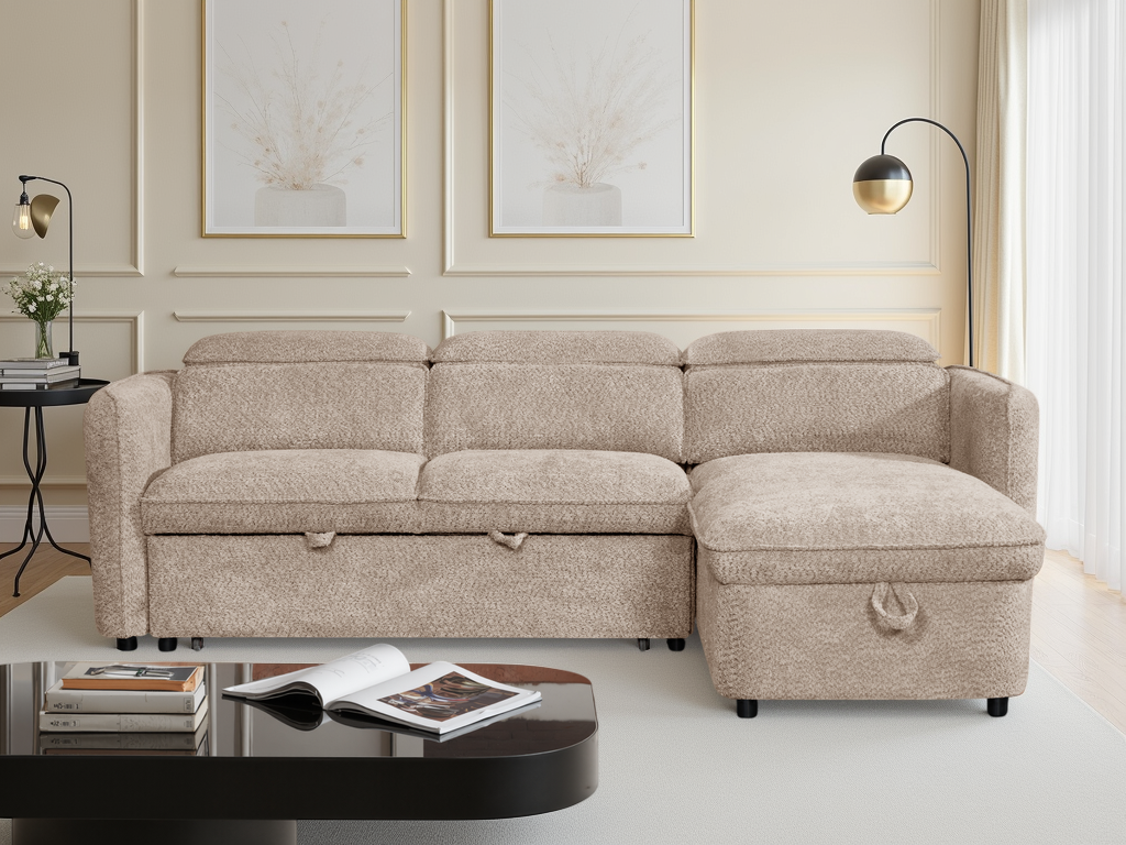 Capri Sofabed Universal Corner Beige