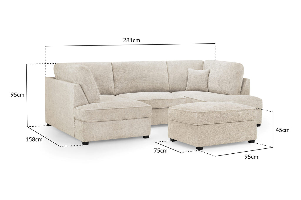 Carnaby Sofa Boucle U Shape Corner dimensions