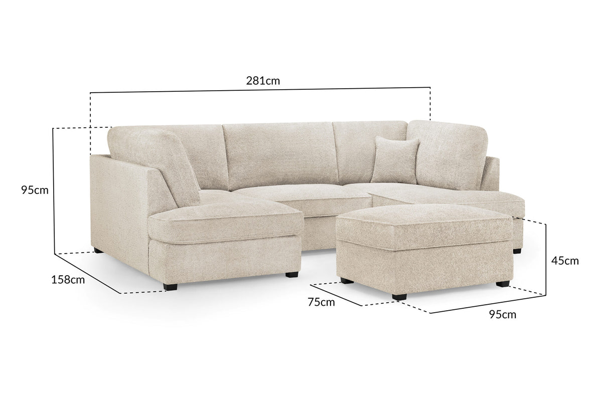 Carnaby Sofa Boucle U Shape Corner dimensions