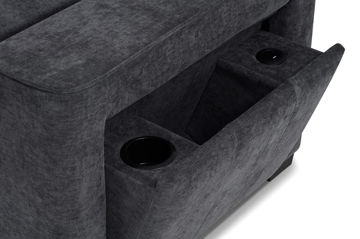 Franklin Sofabed Universal Corner cup holder in the arm, Grey