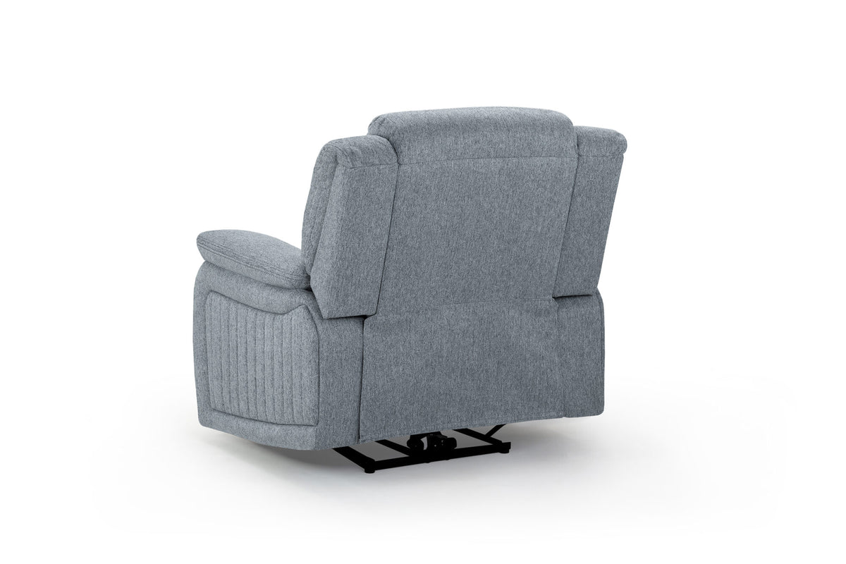 Linden Electric Recliner Sofa Grey Armchair from the back