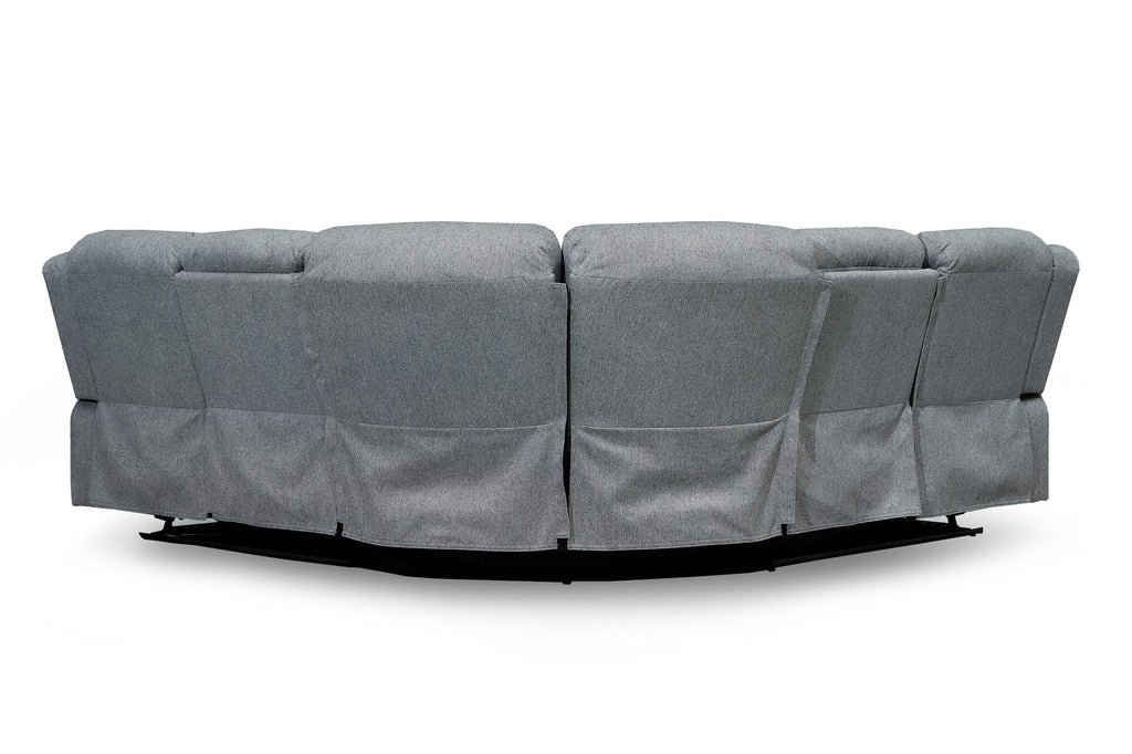 Linden Electric Recliner Sofa Grey Large Corner from the back