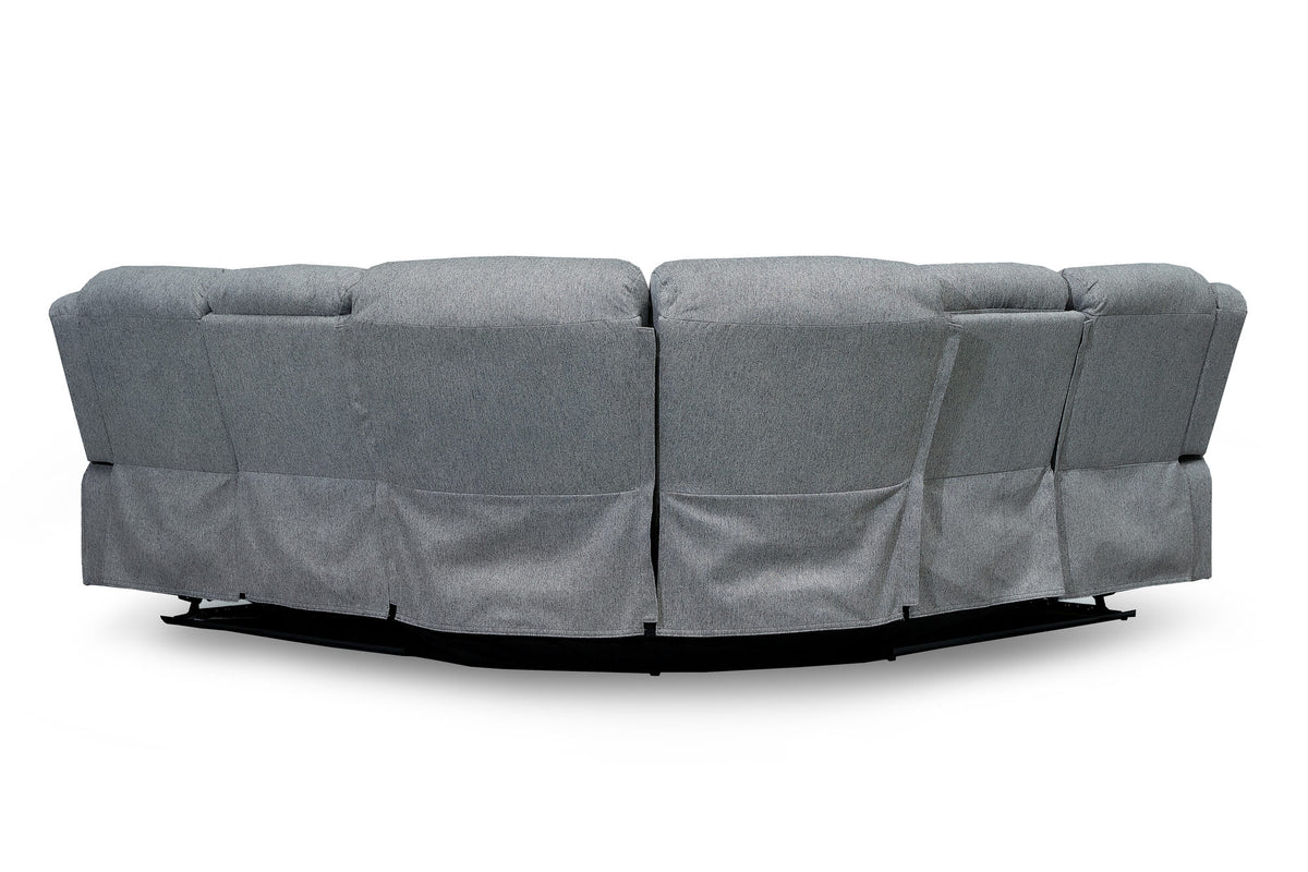 Linden Electric Recliner Sofa Grey Large Corner from the back
