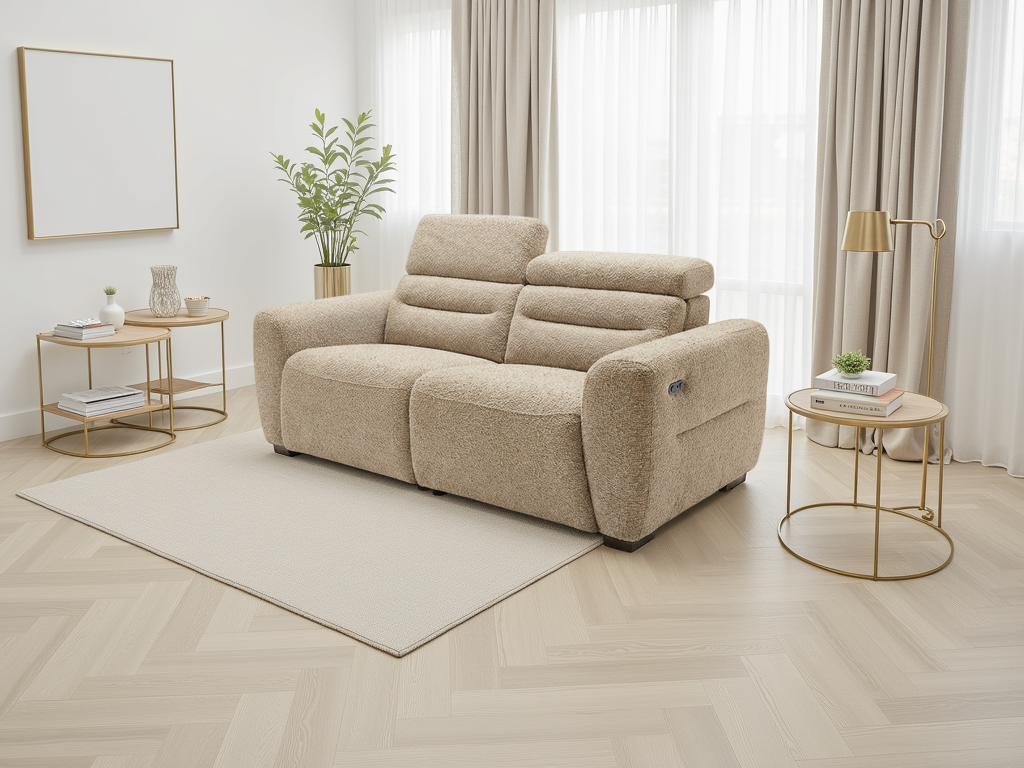 Tokyo Electric Recliner 3 Seater Beige