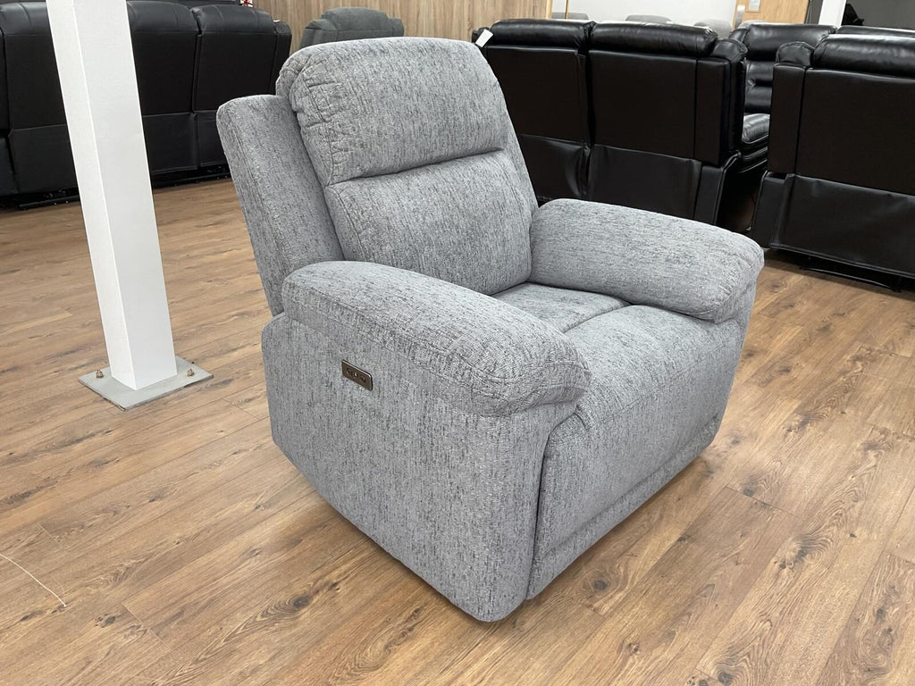 Owen Electric Recliner Sofa Armchair from the side, Grey