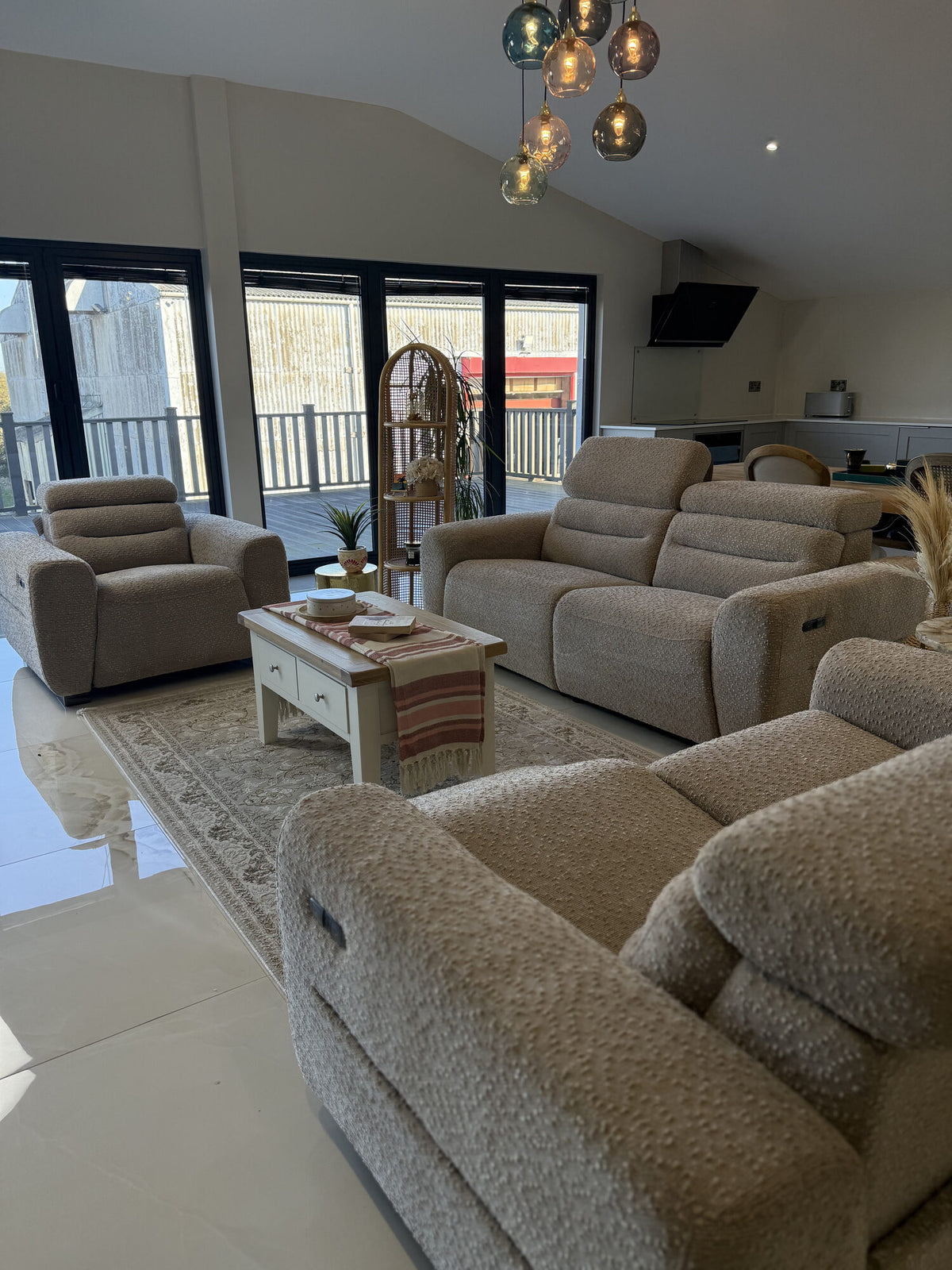 Tokyo Electric Recliner 3 Seater in a real home, Beige